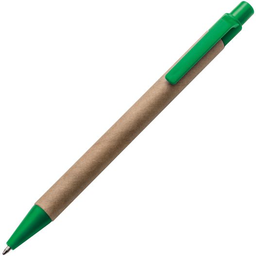 ein stift mit einer grünen spitze auf einem weißen hintergrund Papp Kugelschreiber Bristol (Bild 1)