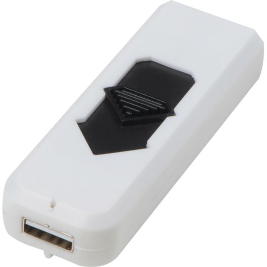 ein weißer usb-laufwerk mit einem schwarzen knopf USB-Feuerzeug Bebington (Bild 1)