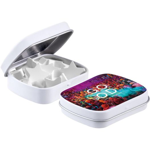 Mini Klappdeckeldose mit Form Pfefferminz (Bild 1)