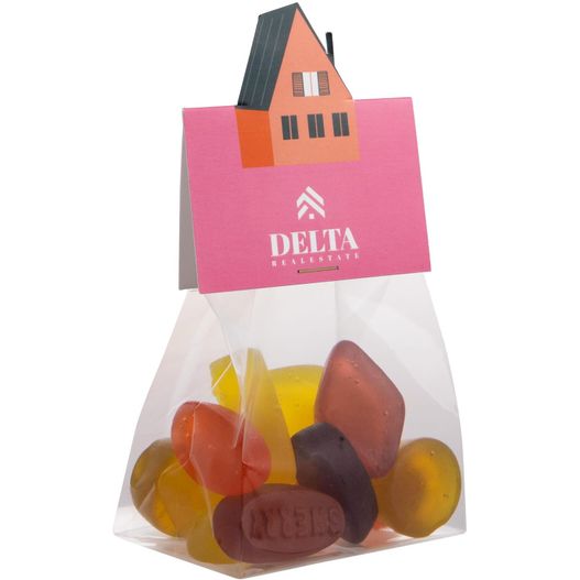 Blockbeutel mit Headerkarte in Ihrer eigenen Form und 50 Gramm Süßigkeiten (Bild 1)