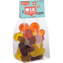 Produktabbildung Blockbeutel mit Topkarte und 150 g Süssigkeiten Blockbeutel mit Topkarte und 150 g Süssigkeiten
