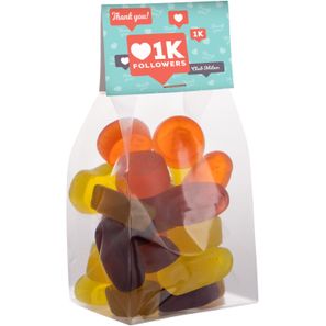 Blockbeutel mit Topkarte und 150 g Süssigkeiten