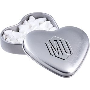 Herzdose mit Prägung und Pfefferminz