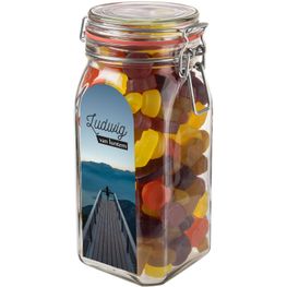 Großes Weckglas 1,5 L mit Süßigkeiten