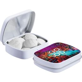 Produktabbildung Mini Klappdeckeldose mit Form Pfefferminz Mini Klappdeckeldose mit Form Pfefferminz