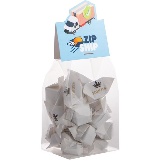 Blockbeutel mit Headerkarte in Ihrer eigenen Form und 100 Gramm Süßigkeiten (Bild 1)