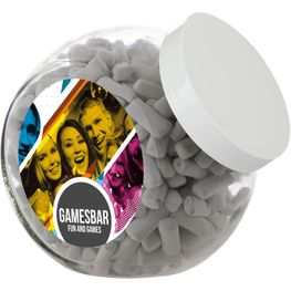 Großes Glas 2 Liter gefüllt mit Süßigkeiten