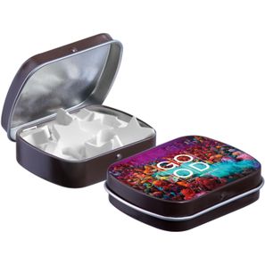Mini Klappdeckeldose mit Form Pfefferminz