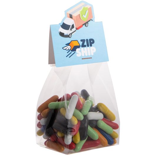 Blockbeutel mit Headerkarte in Ihrer eigenen Form und 100 Gramm Süßigkeiten (Bild 1)