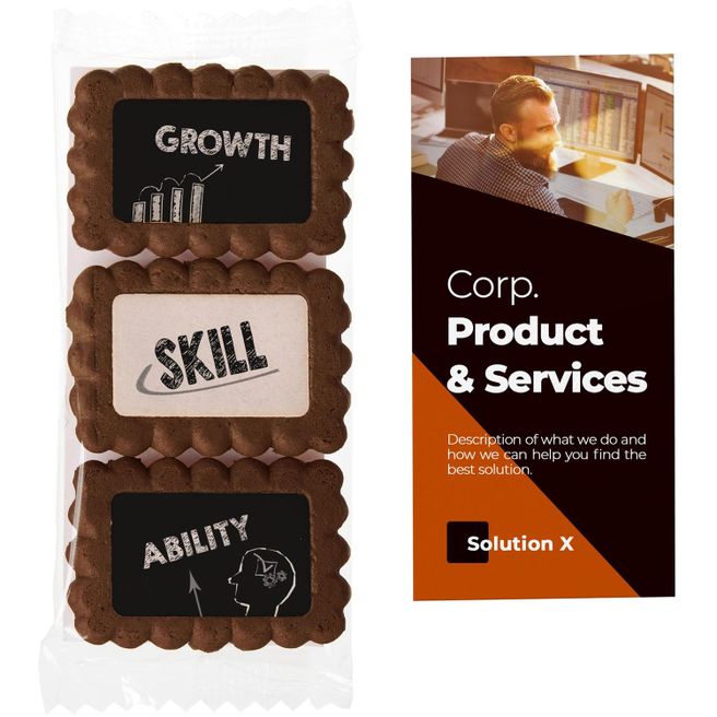 Produktabbildung Dreifach bedruckte Kekskarte Dreifach bedruckte Kekskarte