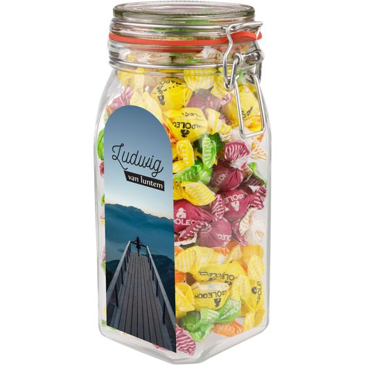 Großes Weckglas 1,5 L mit Süßigkeiten (Bild 1)