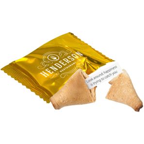 Glückskeks in bedruckter Folie