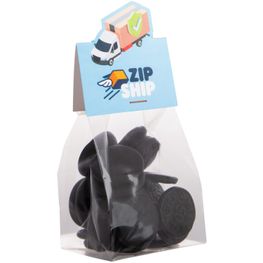 Blockbeutel mit Headerkarte in Ihrer eigenen Form und 100 Gramm Süßigkeiten