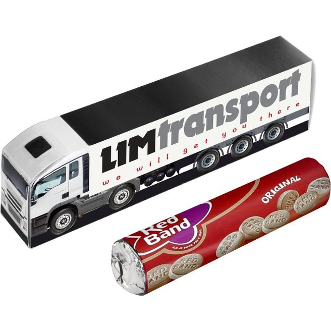 Mini LKW mit einer Rolle Süßigkeiten