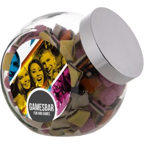 Großes Glas 2 Liter gefüllt mit Süßigkeiten