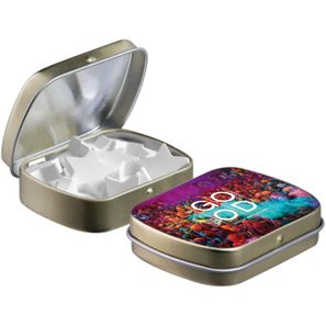 Mini Klappdeckeldose mit Form Pfefferminz