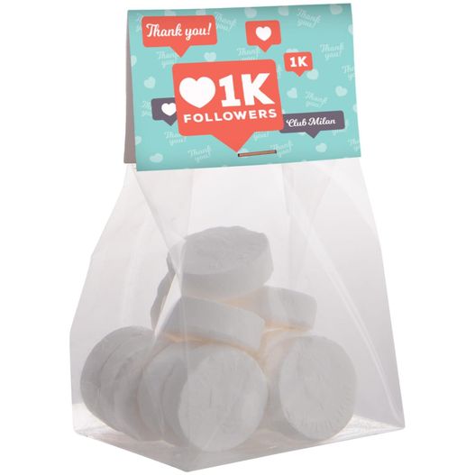 Produktabbildung Blockbeutel mit Topkarte und 50 g Süssigkeiten Blockbeutel mit Topkarte und 50 g Süssigkeiten (Bild 1)