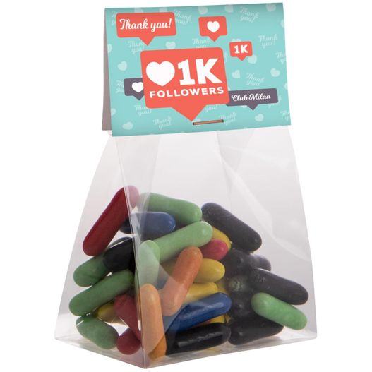 Blockbeutel mit Topkarte und 50 g Süssigkeiten (Bild 1)
