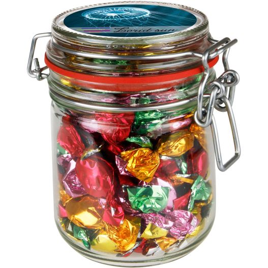 Maxi Weckglas 0,4 Liter, mit Süßigkeiten (Bild 1)