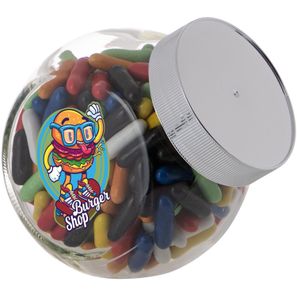 Kleines Glas 0,4 Liter gefüllt mit Süßigkeiten