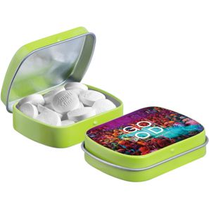 Mini Klappdeckeldose mit Form Pfefferminz