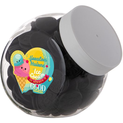 Medium Glas 0,9 Liter gefüllt mit Süßigkeiten (Bild 1)