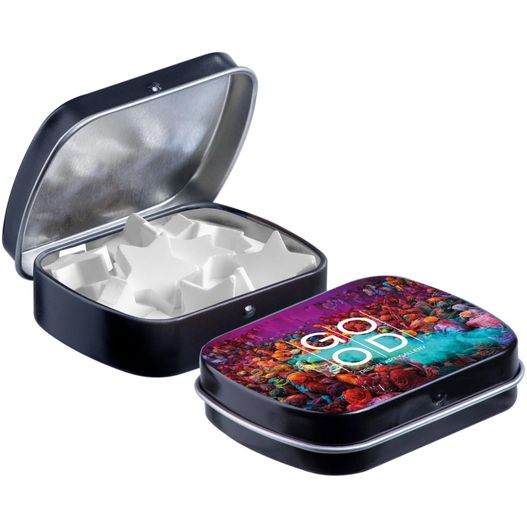 Mini Klappdeckeldose mit Form Pfefferminz (Bild 1)