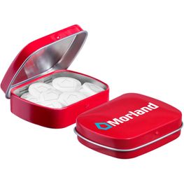 Mini Klappdeckeldose Logo Pfefferminz