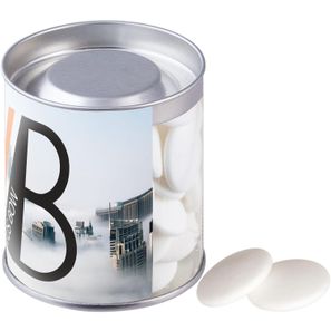 Transparente Dose mit Pfefferminz