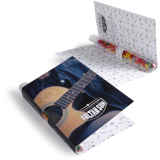 Faltkarte mit einem gefüllten Reagenzglas (Bild 1)