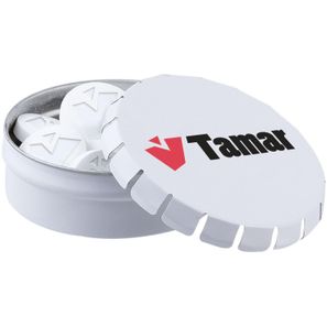 Mini Klick-Klack Dose mit Logo Pfefferminz