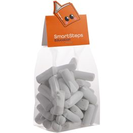 Blockbeutel mit Headerkarte in Ihrer eigenen Form und 150 Gramm Süßigkeiten