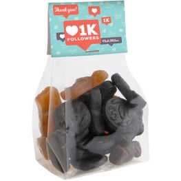 Blockbeutel mit Topkarte und 100 g Süssigkeiten