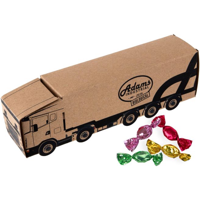 LKW aus Kraftpapier und Metallic Sweets