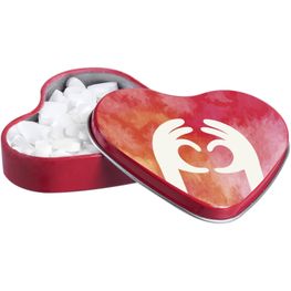 Herzförmige Dose Pfefferminzherzen