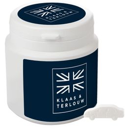 Plastikgefäß mit Süßigkeiten