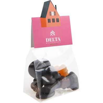 Produktabbildung Blockbeutel mit Headerkarte in Ihrer eigenen Form und 50 Gramm Süßigkeiten Blockbeutel mit Headerkarte in Ihrer eigenen Form und 50 Gramm Süßigkeiten