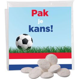 Transparent gefüllter Beutel mit farbigem Inlay