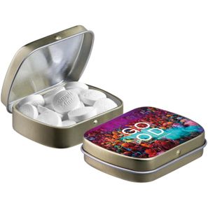 Mini Klappdeckeldose mit Form Pfefferminz