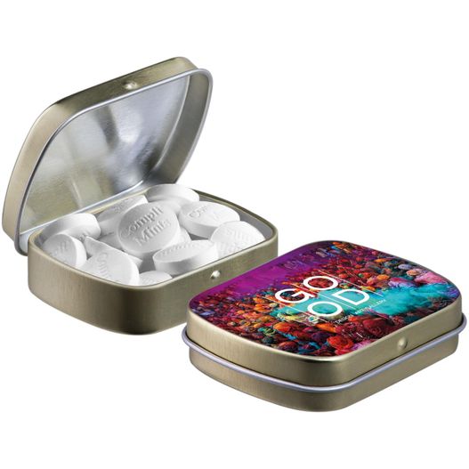 Mini Klappdeckeldose mit Form Pfefferminz (Bild 1)