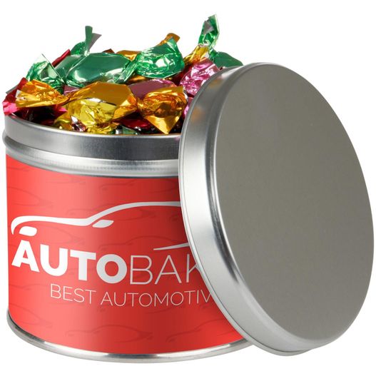 Runde Dose, 0.6 L gefüllt mit Süßigkeiten (Bild 1)