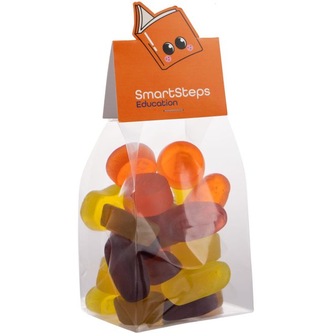 Produktabbildung Blockbeutel mit Headerkarte in Ihrer eigenen Form und 150 Gramm Süßigkeiten Blockbeutel mit Headerkarte in Ihrer eigenen Form und 150 Gramm Süßigkeiten