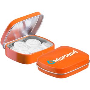 Mini Klappdeckeldose Logo Pfefferminz