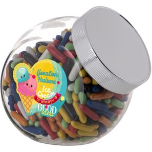 Medium Glas 0,9 Liter gefüllt mit Süßigkeiten