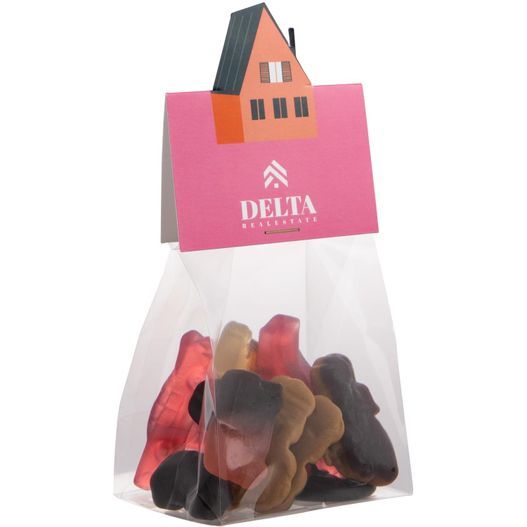 Blockbeutel mit Headerkarte in Ihrer eigenen Form und 50 Gramm Süßigkeiten (Bild 1)