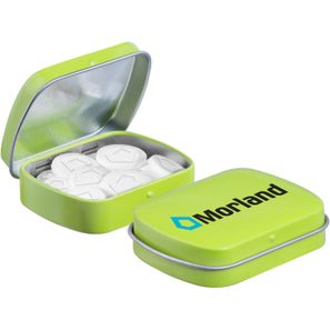 Mini Klappdeckeldose Logo Pfefferminz