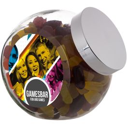 Großes Glas 2 Liter gefüllt mit Süßigkeiten