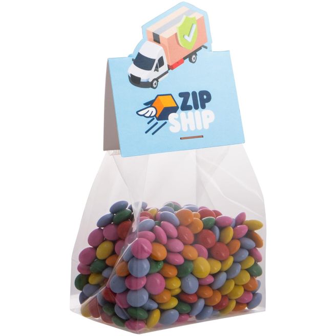 Produktabbildung Blockbeutel mit Headerkarte in Ihrer eigenen Form und 100 Gramm Süßigkeiten Blockbeutel mit Headerkarte in Ihrer eigenen Form und 100 Gramm Süßigkeiten