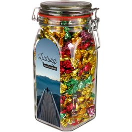 Großes Weckglas 1,5 L mit Süßigkeiten
