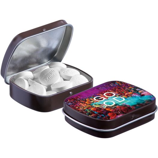 Mini Klappdeckeldose mit Form Pfefferminz (Bild 1)